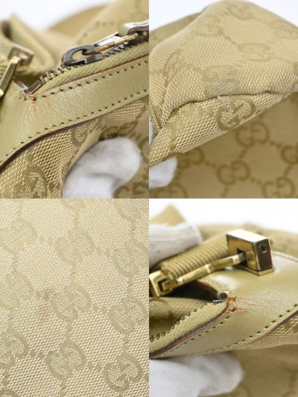 GUCCI Logo GG Pattern Shoulder Bag Canvas Leather Beige GHW Italy 34YJ134 - Picture 11 of 15